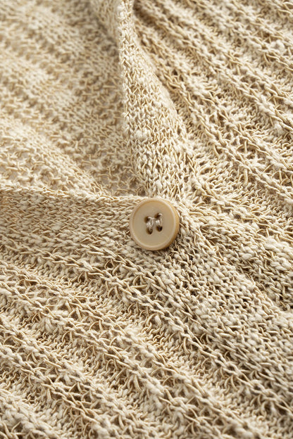 SORAYA | METALLIC KNIT CARDIGAN BEIGE