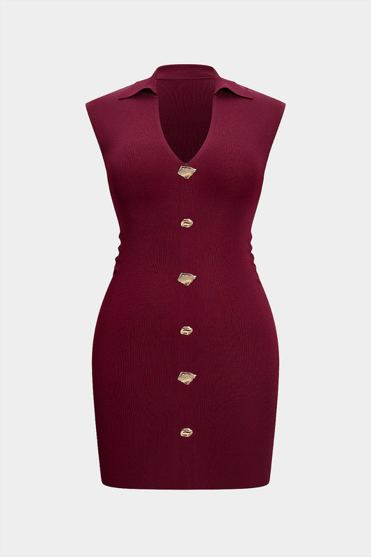 VALERIA | CHIC BUTTONED KNIT DRESS