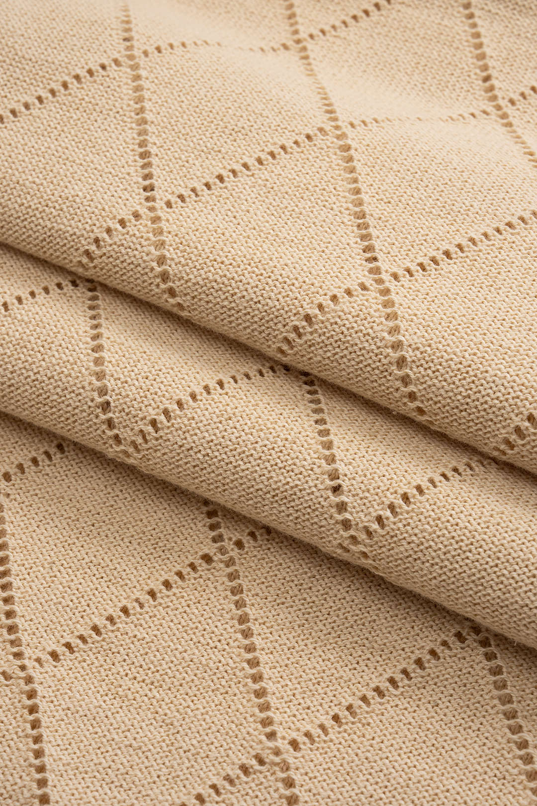 Knit Tie-Up Cut Out Skirt BEIGE
