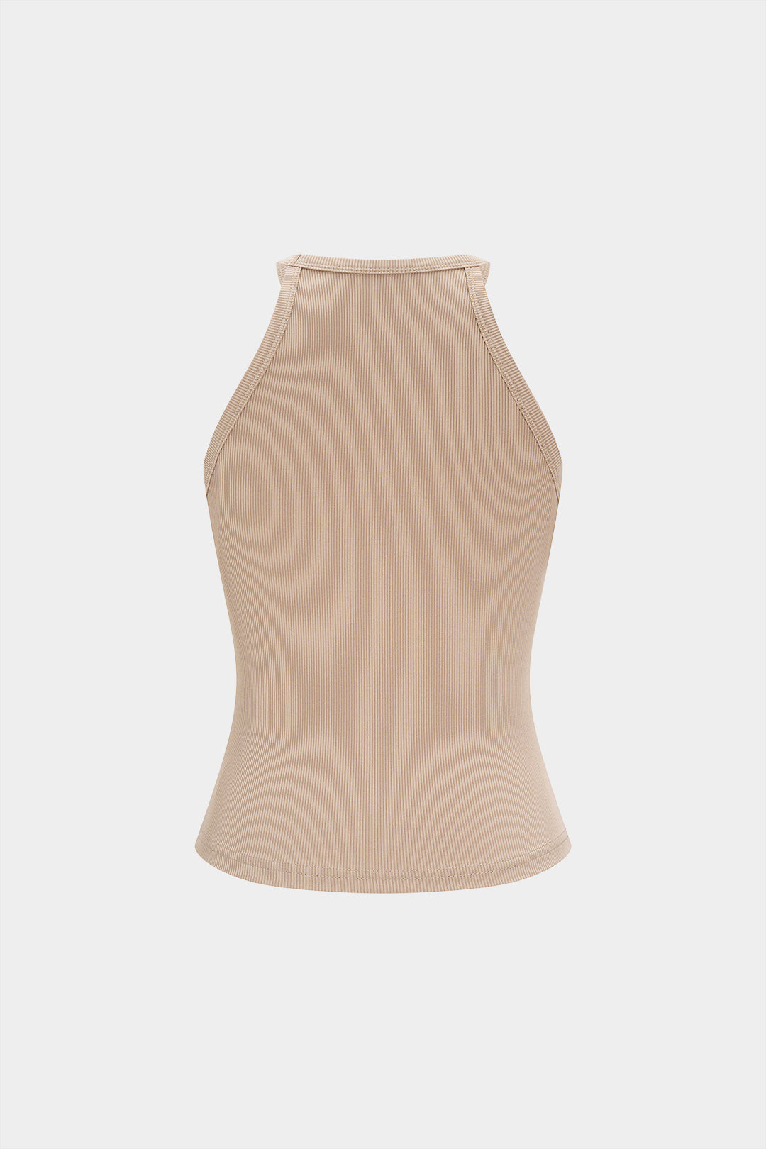 CAPRI | RIBBED HALTER TOP WITH GOLD STUDS