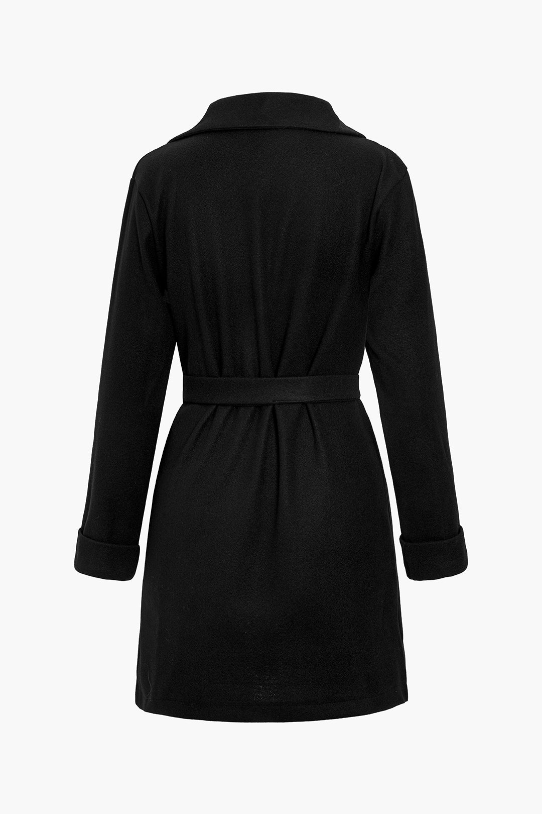 NOIR | BELTED SHORT COAT BLACK
