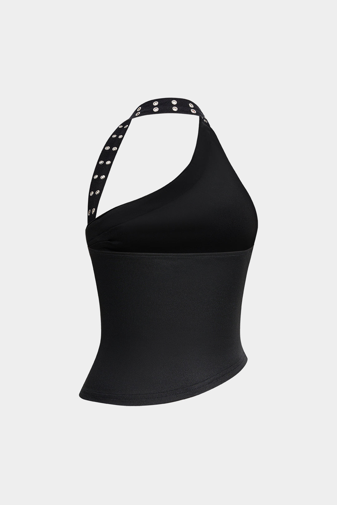ONYX | ASYMMETRICAL BUCKLE HALTER TOP