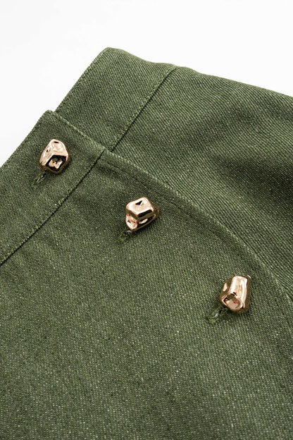 SOLÉNE | ASYMMETRIC BUTTOM SHORTS OLIVE