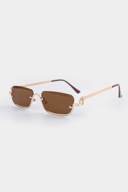 MARLOWE | RECTANGULAR SUNGLASSES LIGHT BROWN ONE SIZE