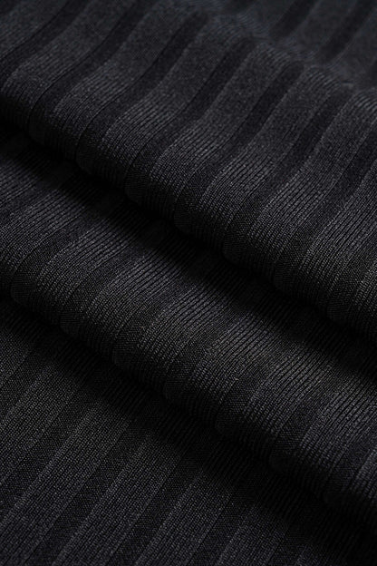 NOIR EDGE | CUTOUT KNIT MIDI DRESS BLACK