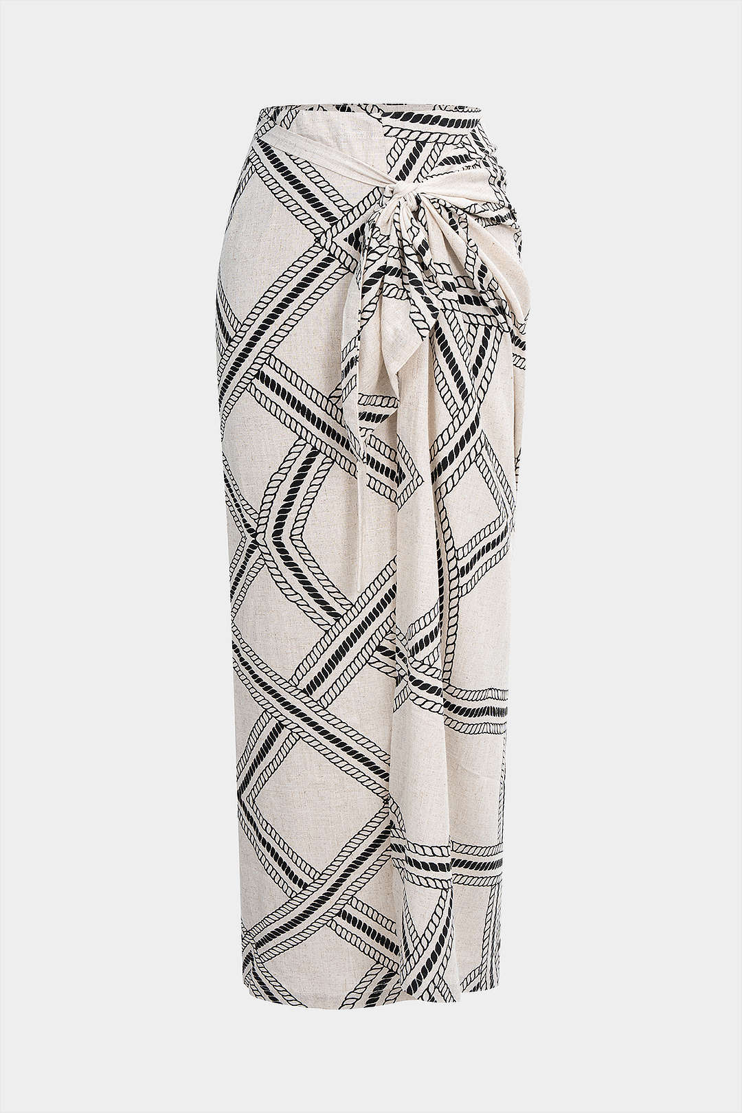 SELENA | PRINT KNOT MIDI SKIRT