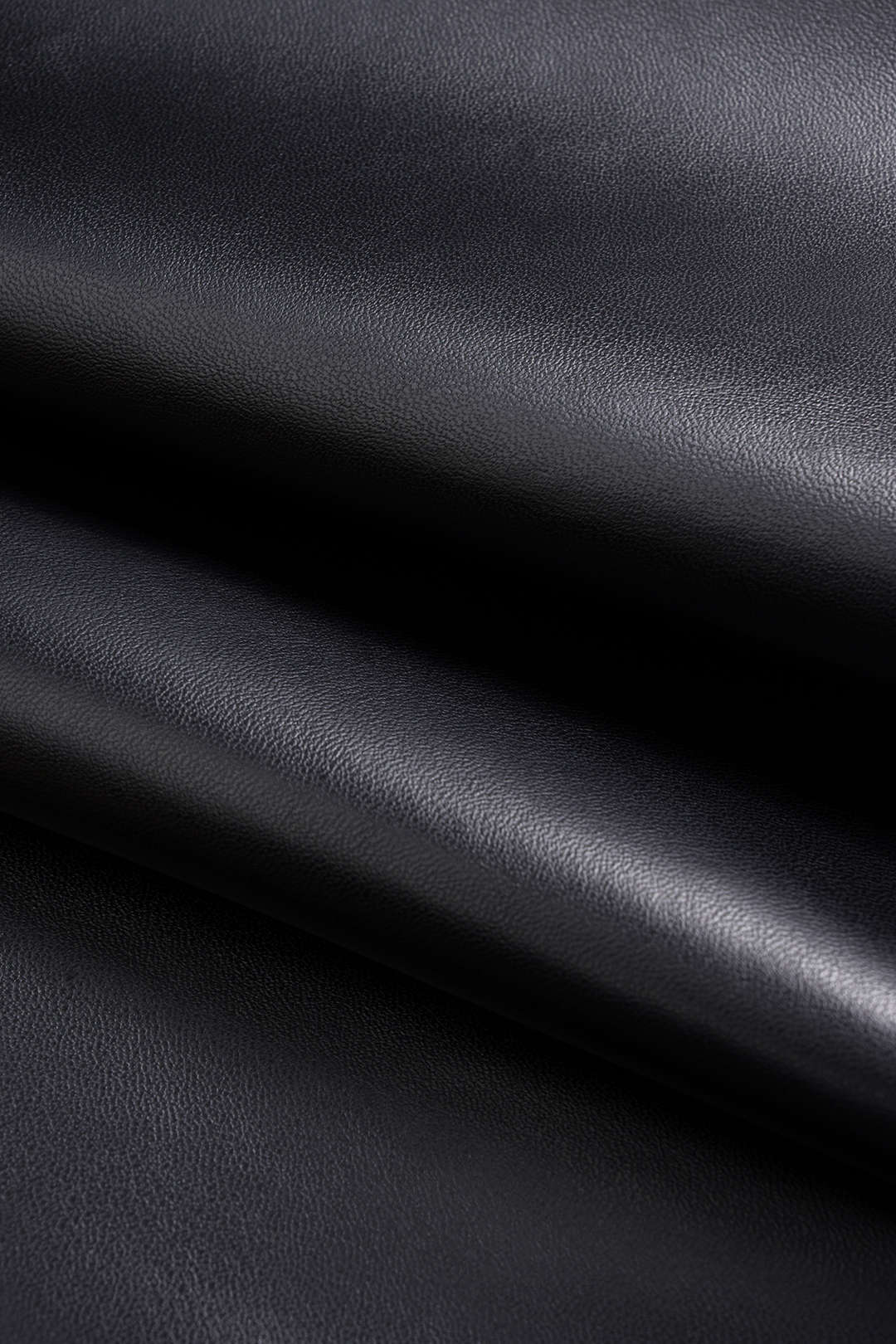 Faux Leather Ruffle High Waist Skirt BLACK