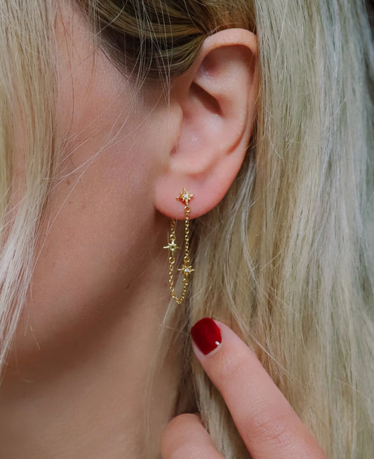 AURELIA | STAR CHAIN DROP EARRINGS