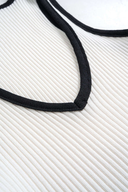 NOIRÉ | PLEATED HEM TANK WHITE