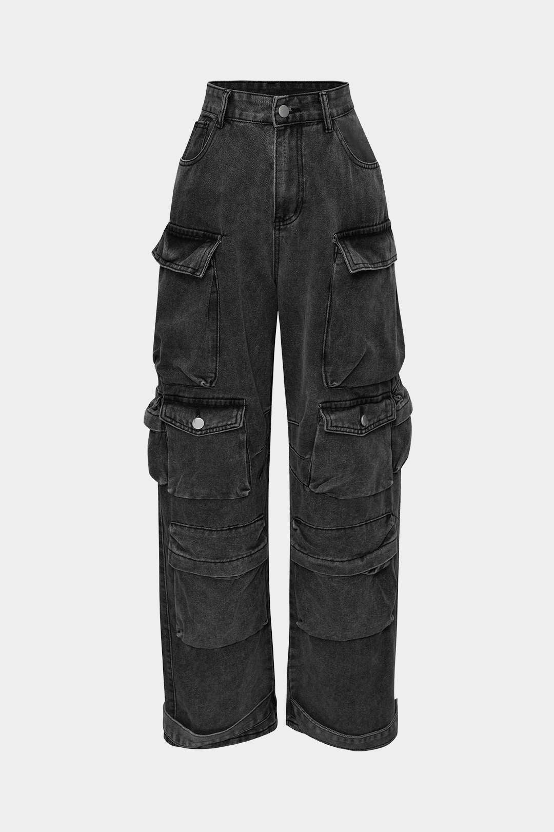 NOÉMI | BLACK CARGO JEANS WASH BLUE