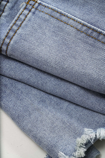 SOLÈNE | PEARL STUDDED DENIM SHORTS