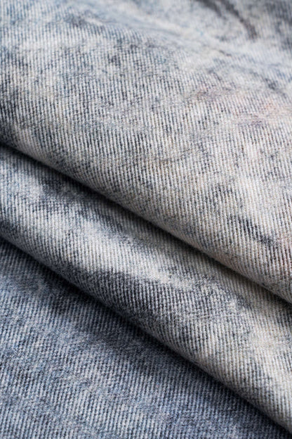 RAVEN DISTRESSED WIDE LEG JEANS CADET BLUE