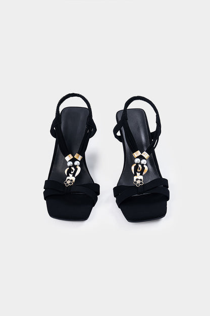 LIVIA EMBELLISHED SANDALS BLACK