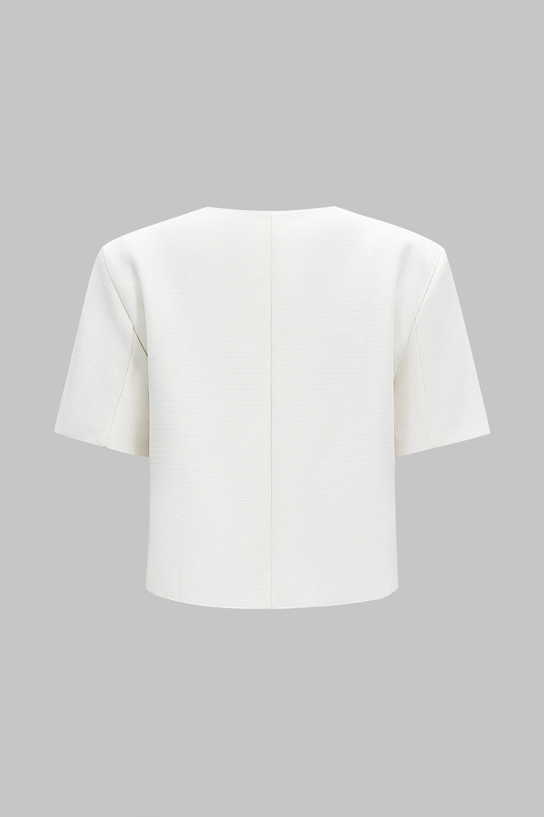 CAROLA | CROPPED BUTTON TOP IVORY