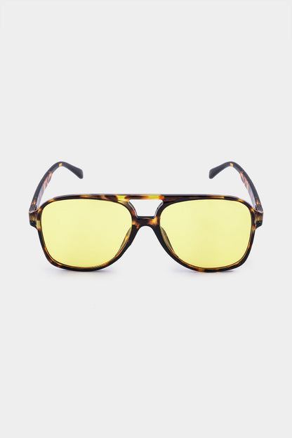 AMBER | AVIATOR SUNGLASSES BROWN ONE SIZE