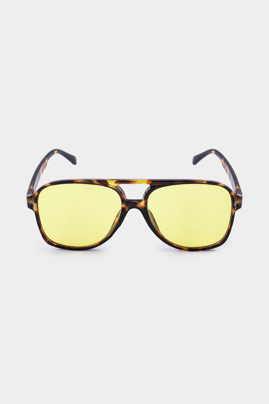 AMBER | AVIATOR SUNGLASSES BROWN ONE SIZE