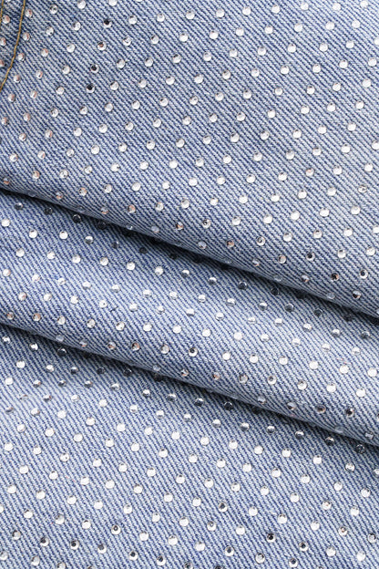 LEONIE | RHINESTONE DENIM SHORTS