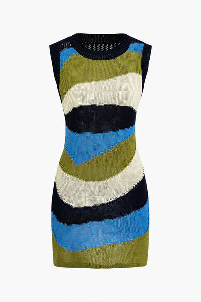 NOEMI | MULTICOLOR STRIPED KNIT MINI DRESS MULTICOLOR