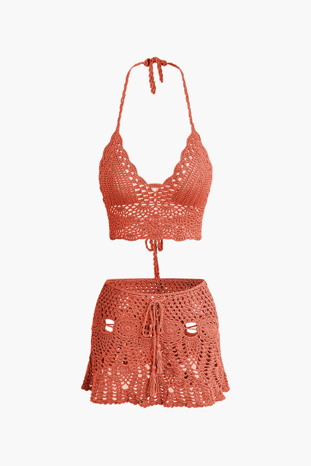 ISLA | CROCHET TWO PIECE SET ORANGE