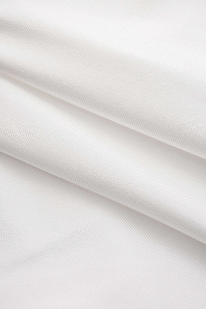 Cowl Neck Tank Top And Ruched Skirt Set WHITE