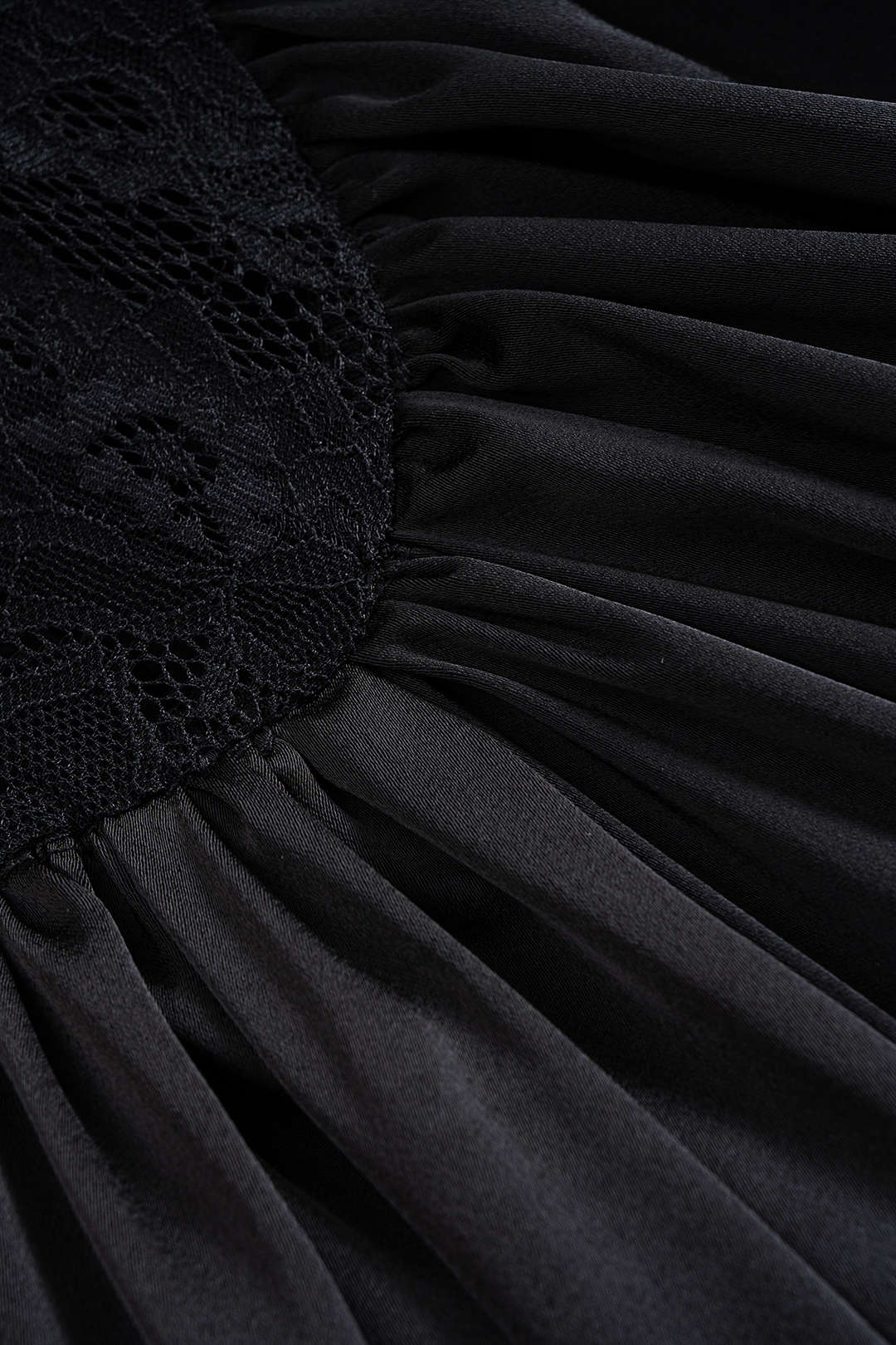 NOCTARA | LACE CORSET DRAPED DRESS BLACK