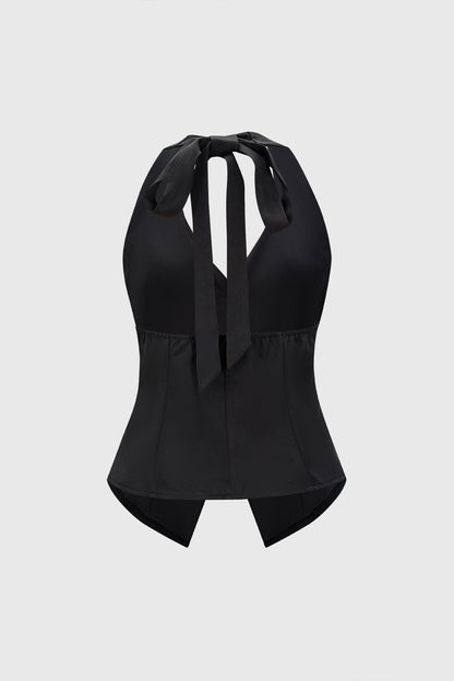 VALENCIA | SATIN HALTER VEST TOP