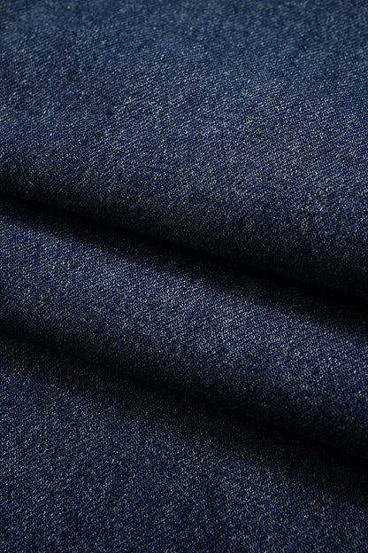 Denim Asymmetrical Wide Leg Jeans DARK WASH BLUE