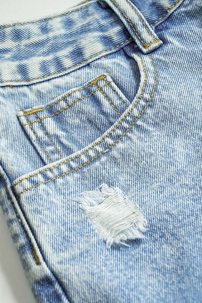 NOA | DISTRESSED DENIM SHORTS