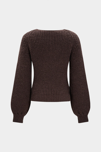 MIREIA | KNIT WRAP CARDIGAN BROWN