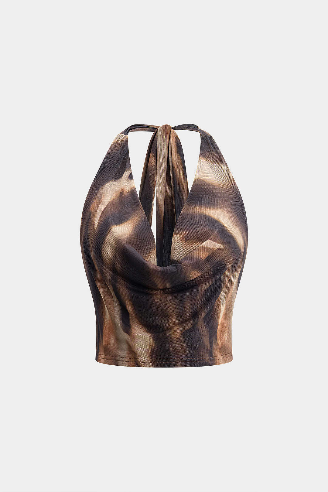LYRA | HALTER DRAPE TOP SMOKY BROWN