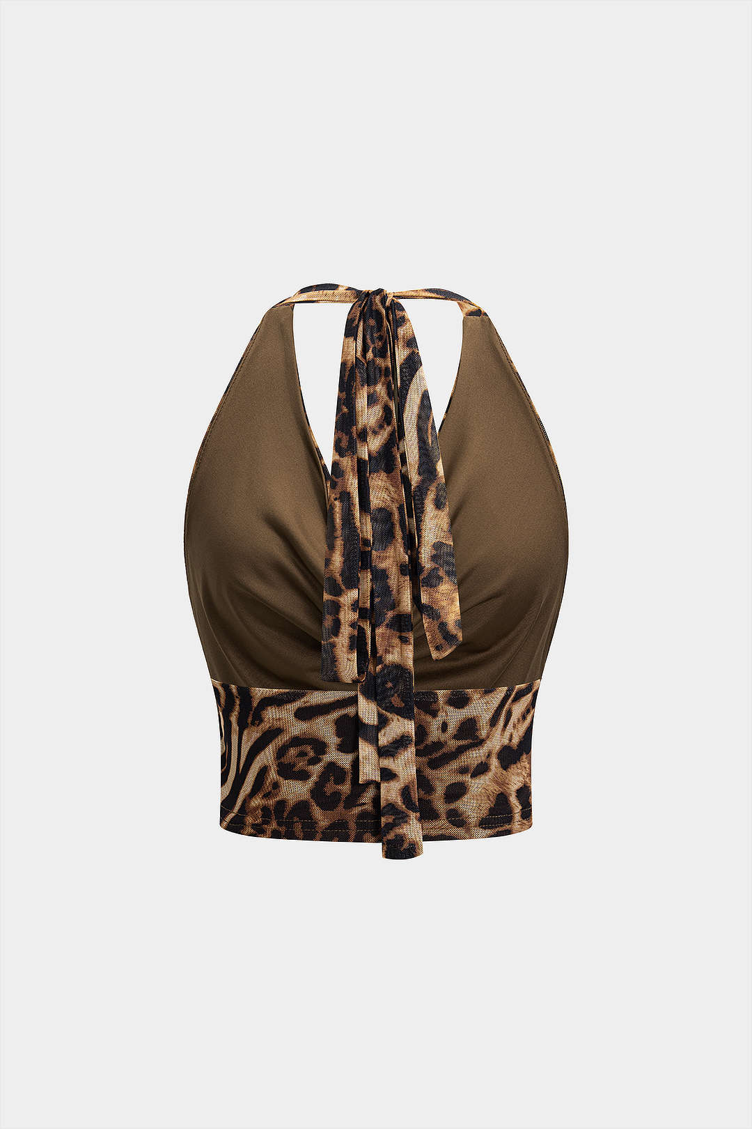 LYRA | HALTER DRAPE TOP SMOKY BROWN