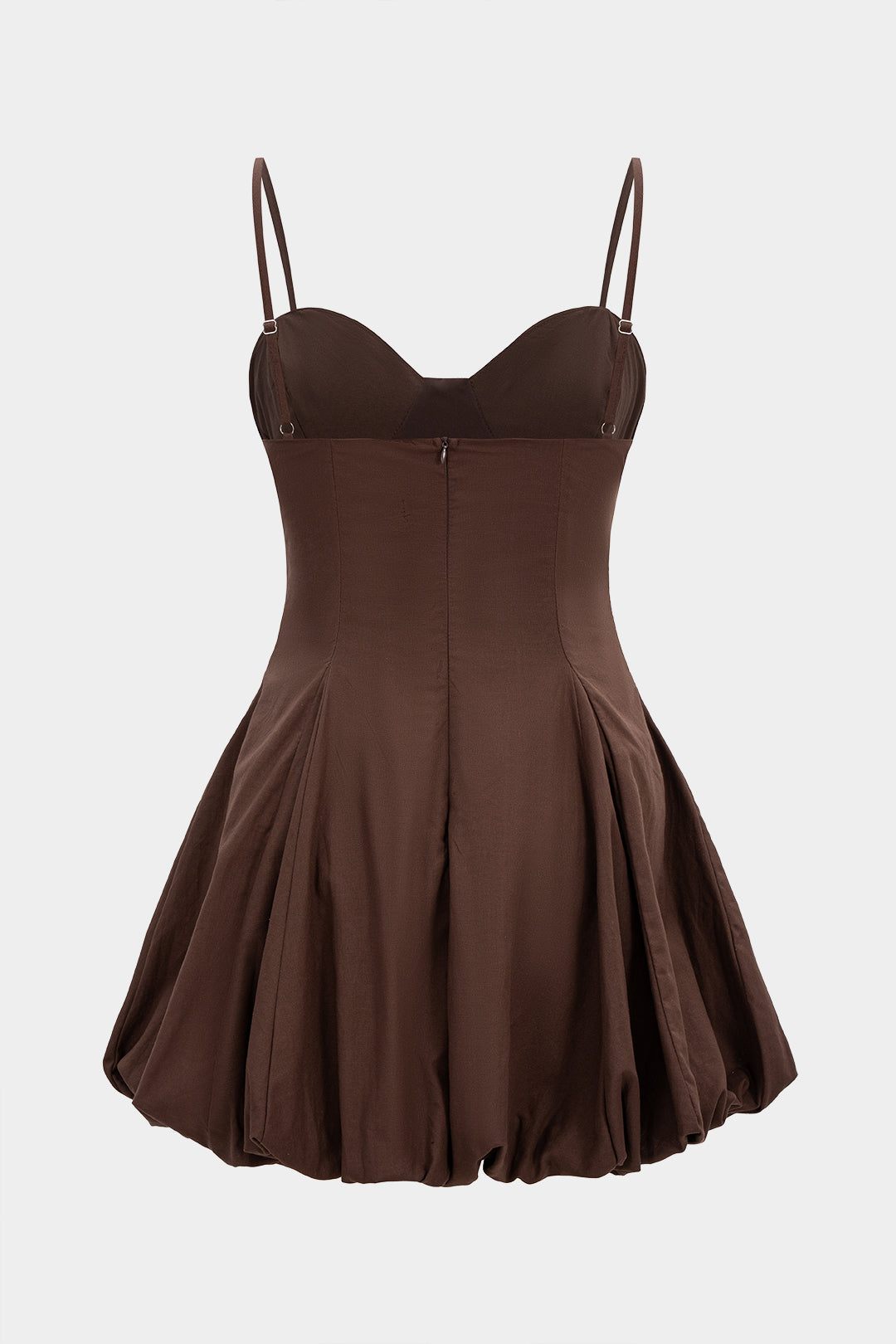 CAMILLE | BUBBLE HEM CORSET MINI DRESS BROWN