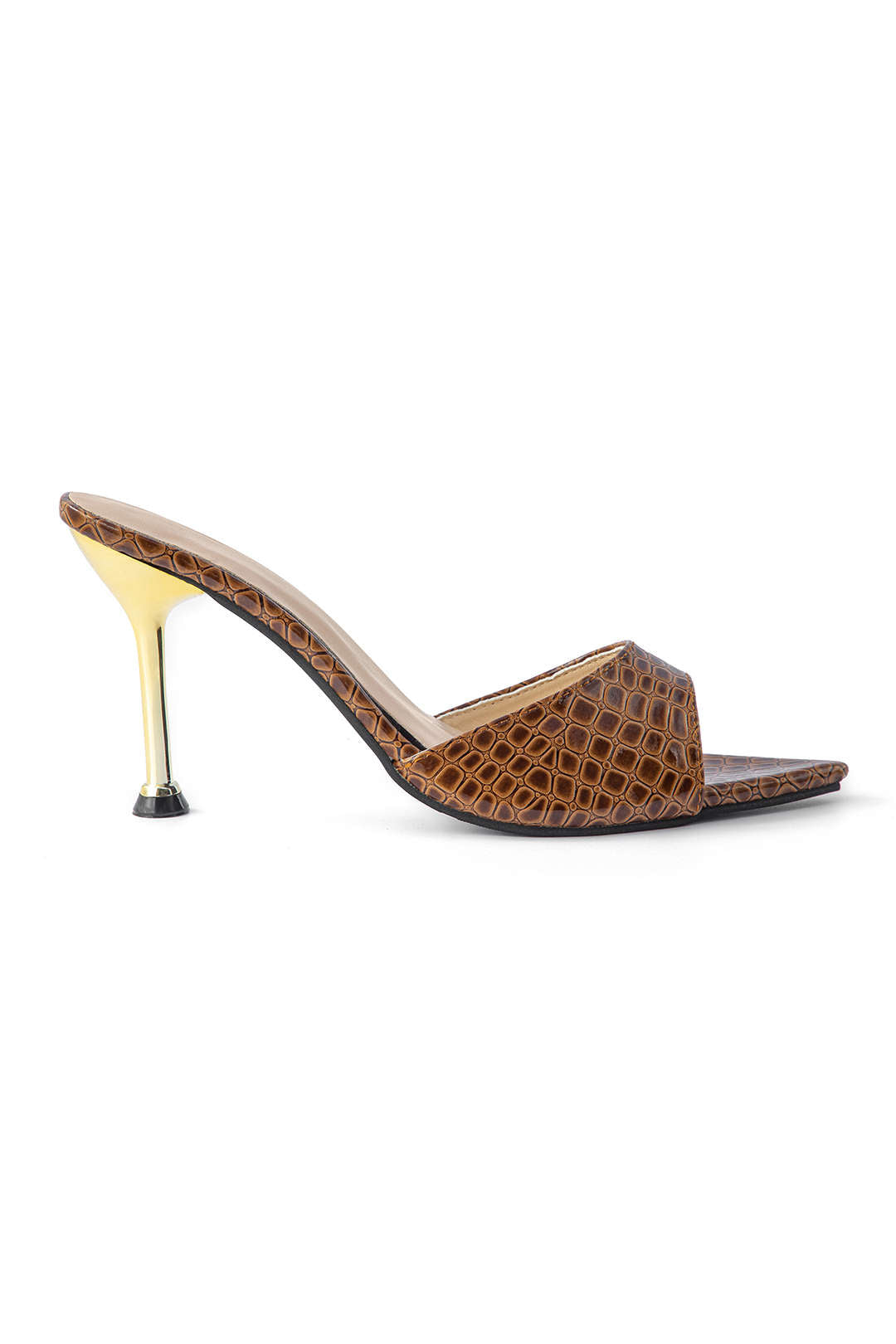 AUREMIA CROC MULES BROWN
