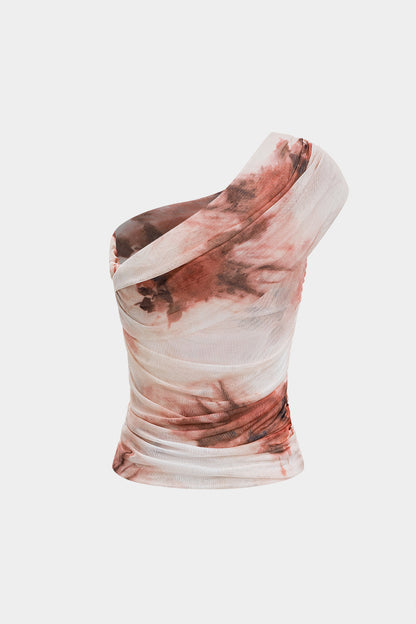 AMARIS | ONE SHOULDER DRAPED TOP