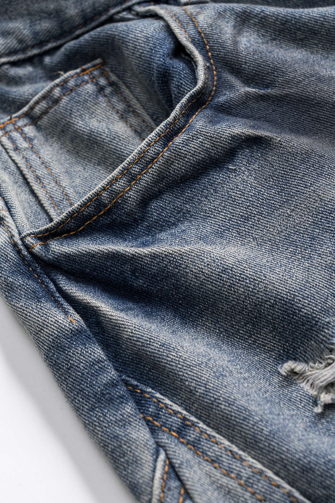 RAVEN | DISTRESSED WIDE LEG JEANS BLUE