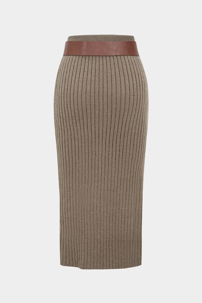 CLARISSE | RIBBED KNIT PENCIL SKIRT