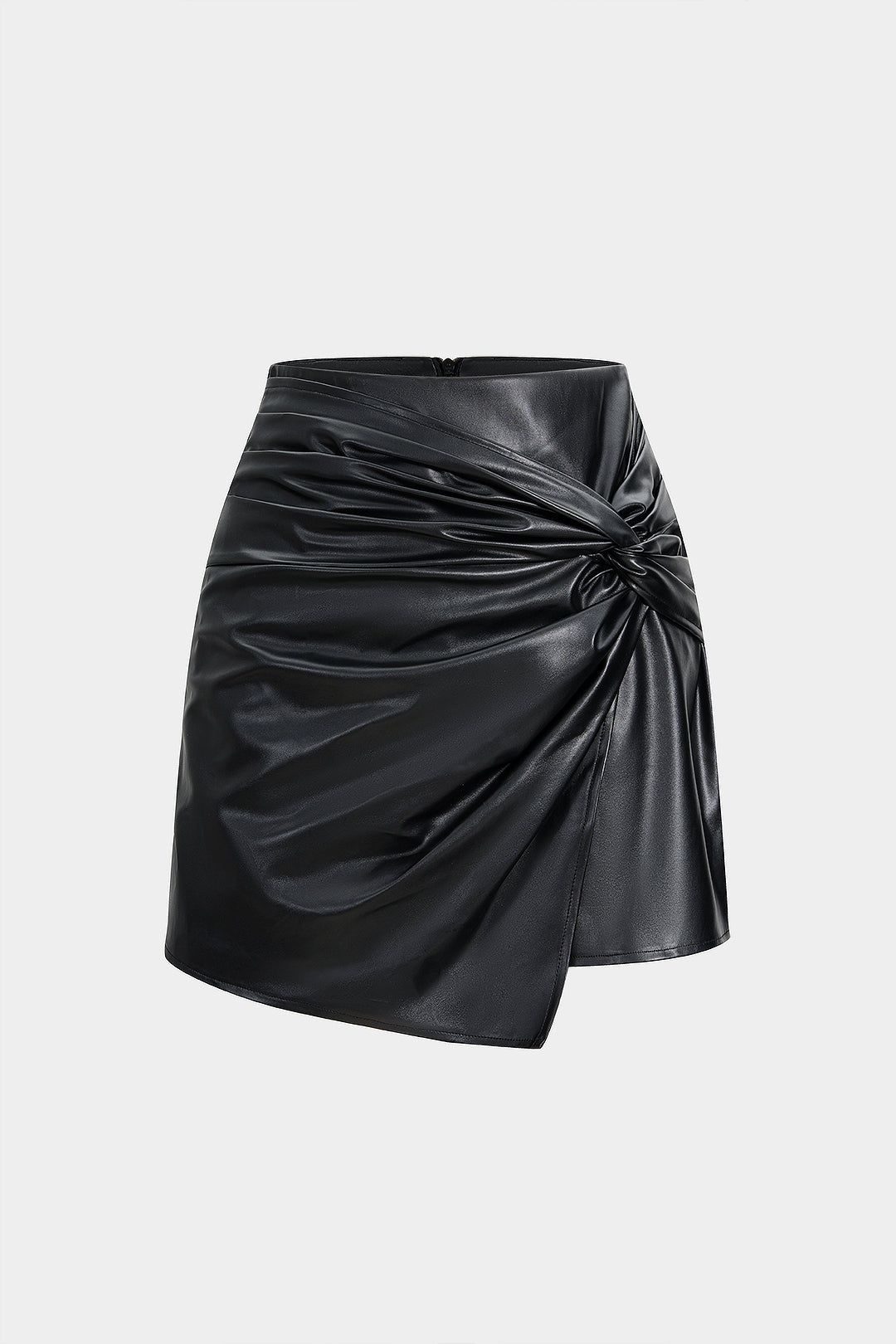 NOIRÉ | DRAPED LEATHER MINI SKIRT
