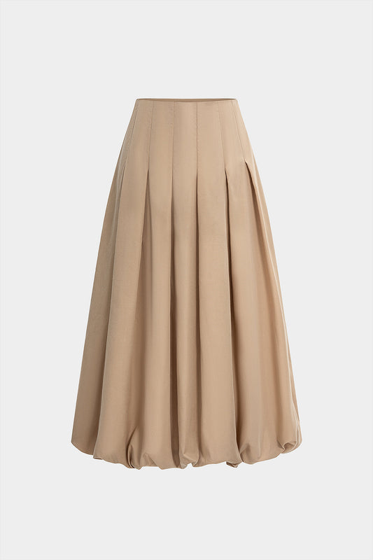 ISABELLE | PLEATED BALLOON MIDI SKIRT