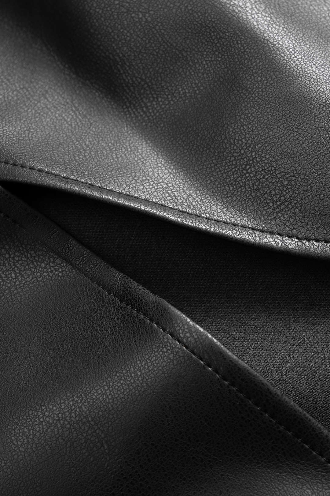 Faux Leather Ruched Skirt