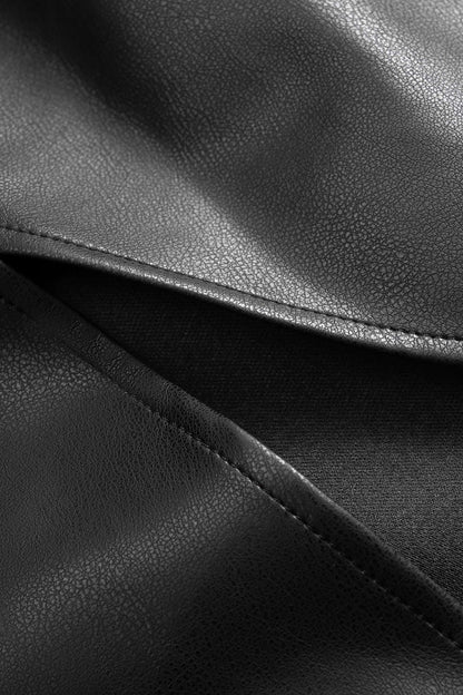 Faux Leather Ruched Skirt