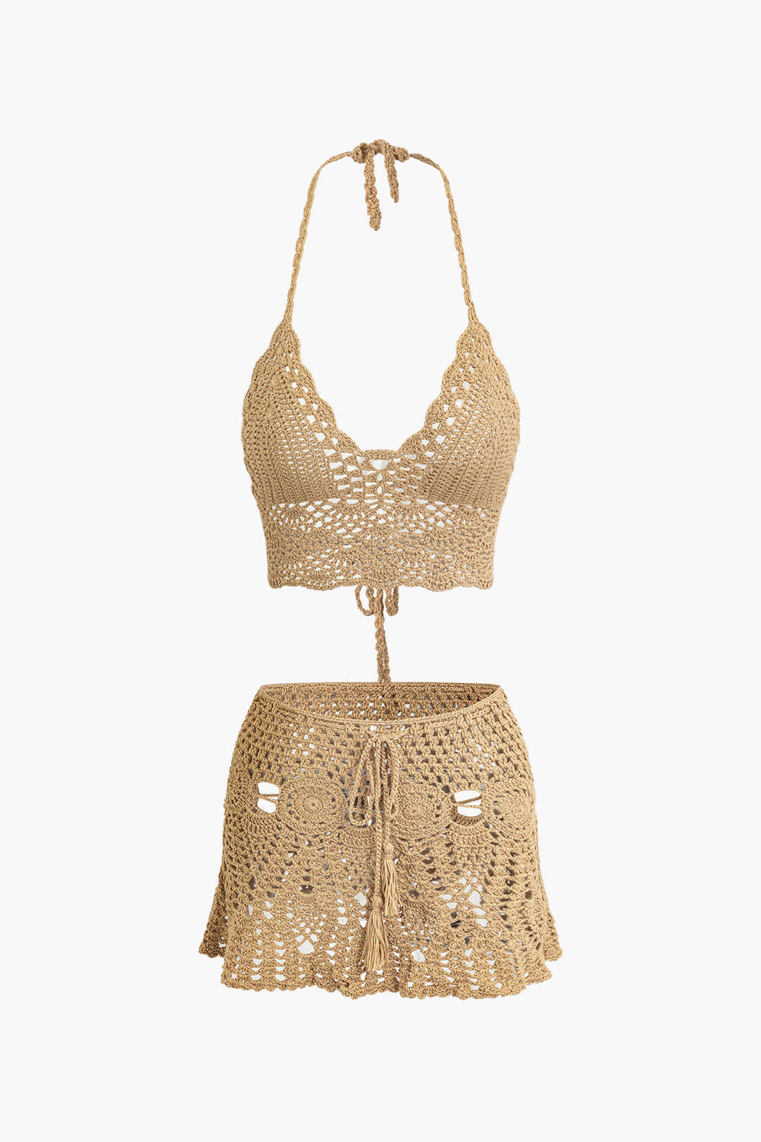 ISLA | CROCHET TWO PIECE SET KHAKI