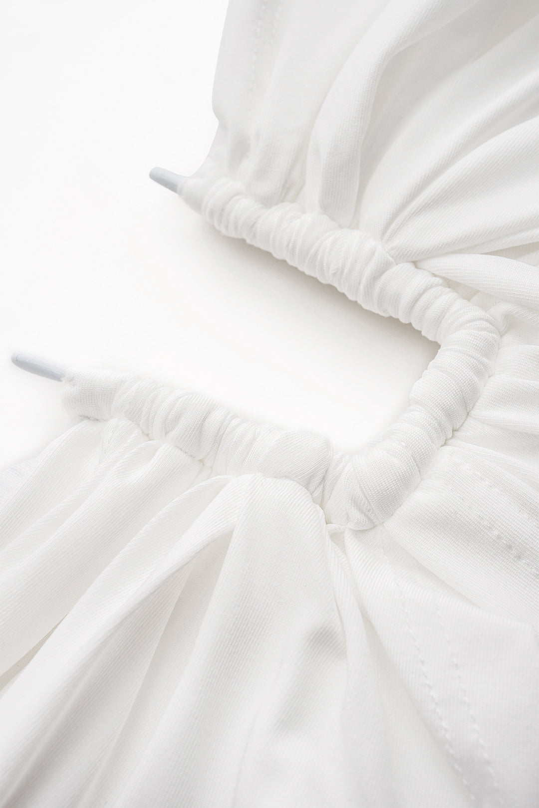 Cowl Neck Tank Top And Ruched Skirt Set WHITE