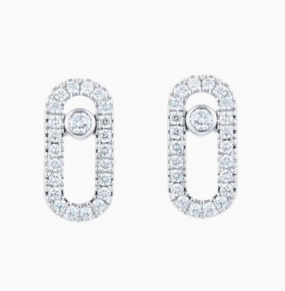 LUMINA | DIAMOND LINK EARRINGS SILVER