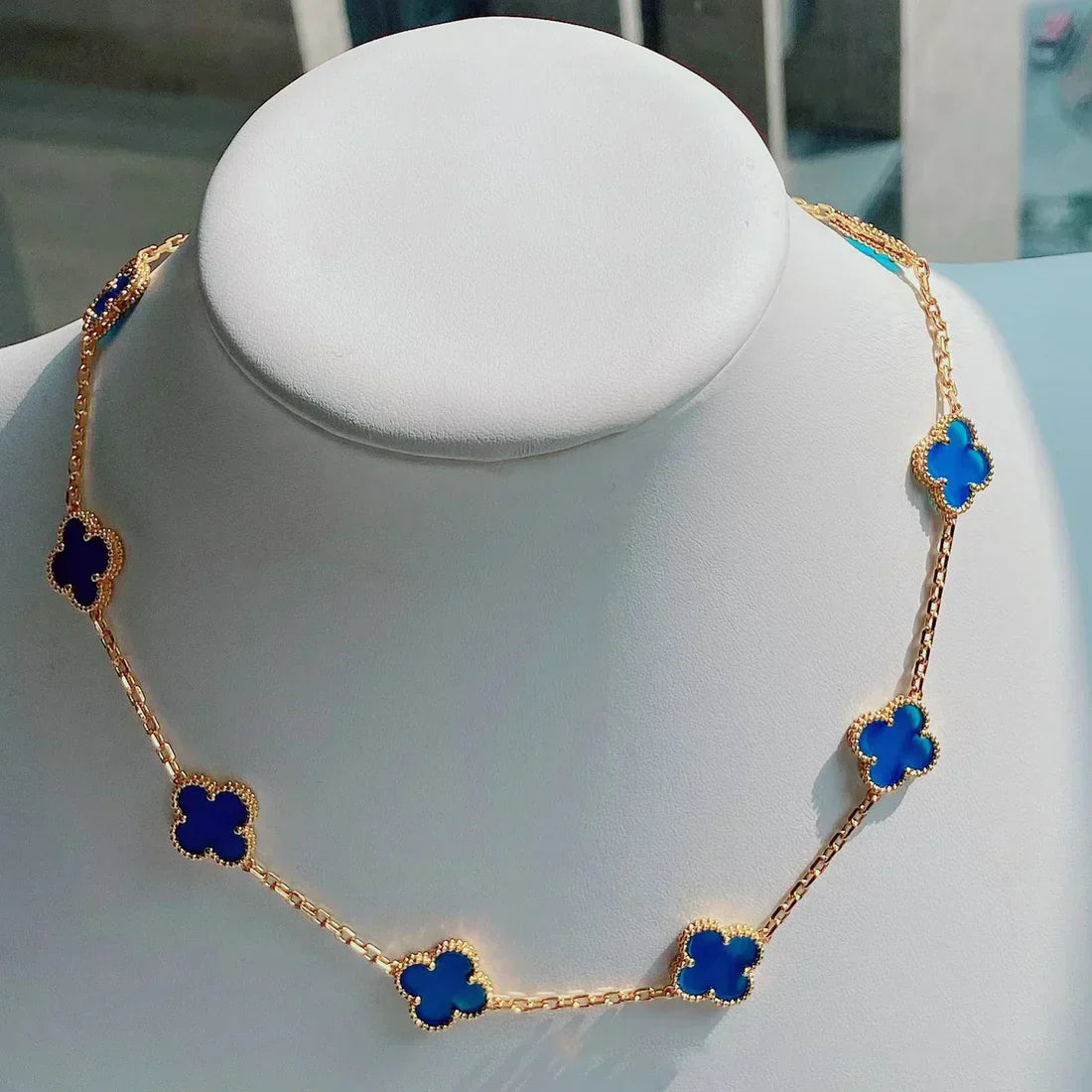 STELLA BLUE CLOVER NECKLACE