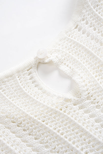 ELENA | CROCHET BELTED MAXI DRESS WHITE