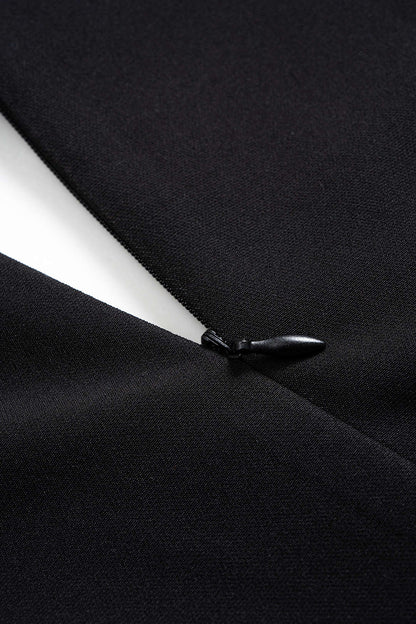 CELESTIA | CUT OUT CHAIN DETAIL MINI DRESS BLACK