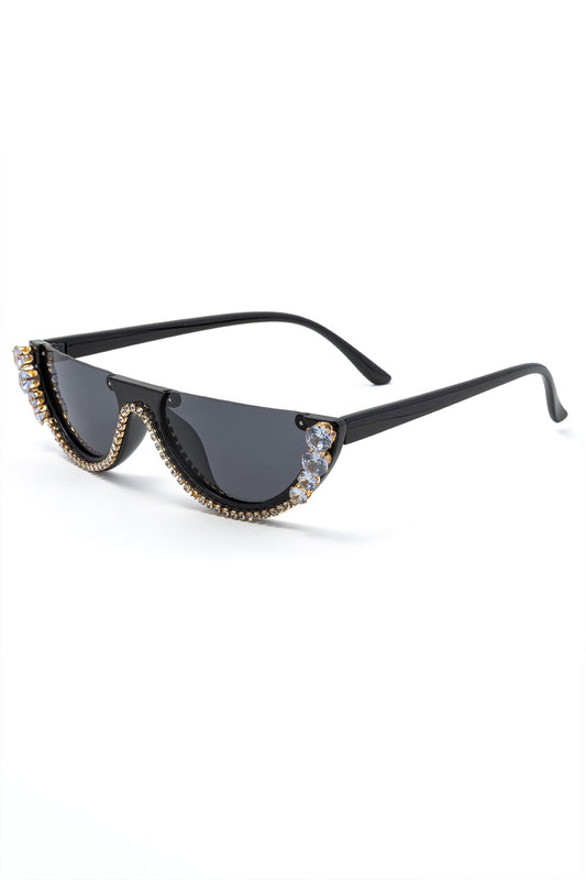 CRYSTAL | WAVE SHIELD SUNGLASSES BLACK ONE SIZE