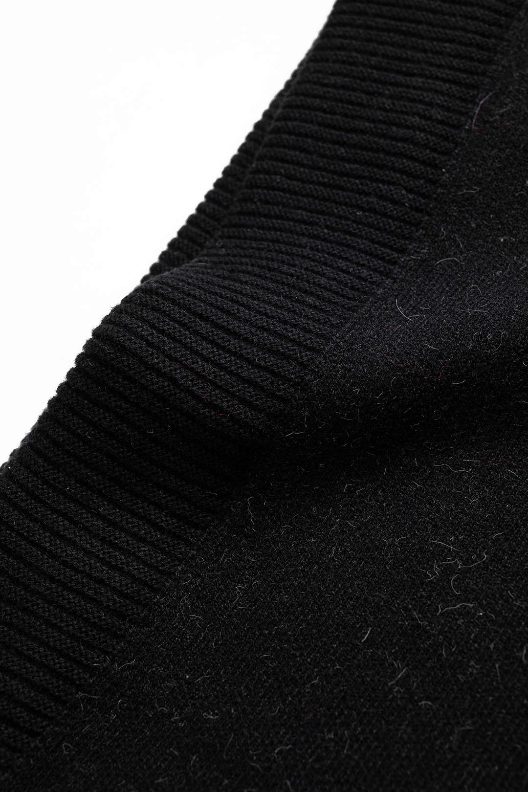 Knit Contrast A-Line Skirt BLACK