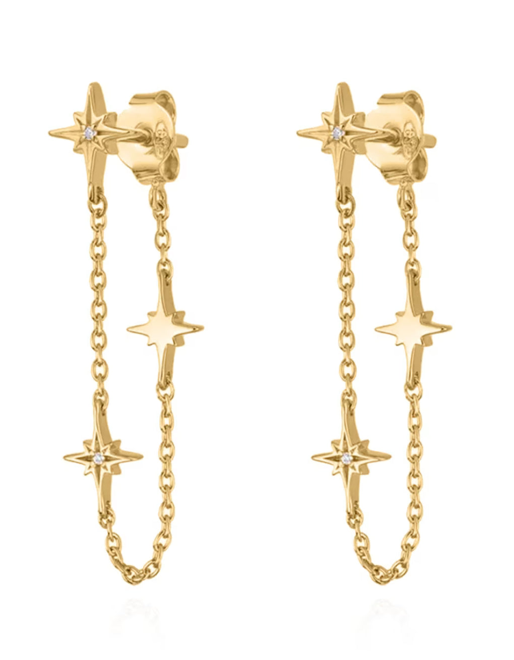 AURELIA | STAR CHAIN DROP EARRINGS GOLD