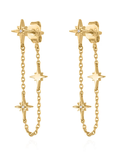 AURELIA | STAR CHAIN DROP EARRINGS GOLD